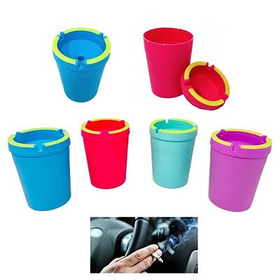 2 Glow Top Butt Bucket Car Cigarette Ashtray Odor Remover Glow in The Dark Cups, Black