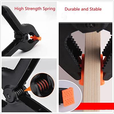 Heavy Duty Metal Spring Clamps DIY Woodworking Tools Plastic Nylon Clamps  For Woodworking Spring Clip Photo Studio Background