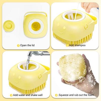 Comotech 3PCS Dog Bath Brush, Dog Shampoo brush, Dog Scrubber for Bath