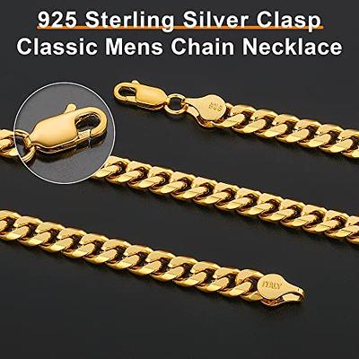 Fiusem 3mm Rope Chain Necklace for Men, Silver Tone Mens Chain Necklace,  Stainless Steel Necklace Chain for Men Women and Boys