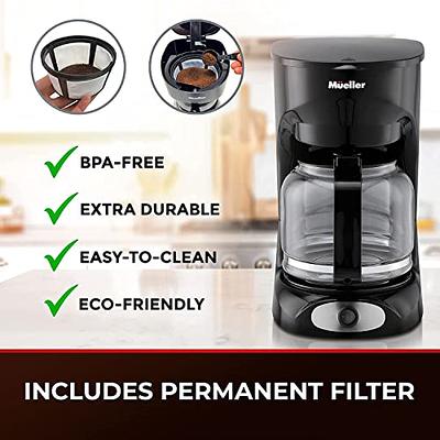Mueller 12-Cup Drip Coffee Maker, Auto Keep Warm Function, Smart Anti-Drip  System, with Permanent Filter and Borosilicate Glass Carafe, Clear Water  Level Window Coffee Machine - Yahoo Shopping
