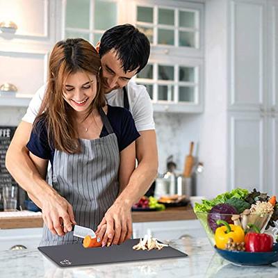 Flexible Plastic Colored Cutting Board Mats with Food Icons - Anti-skid