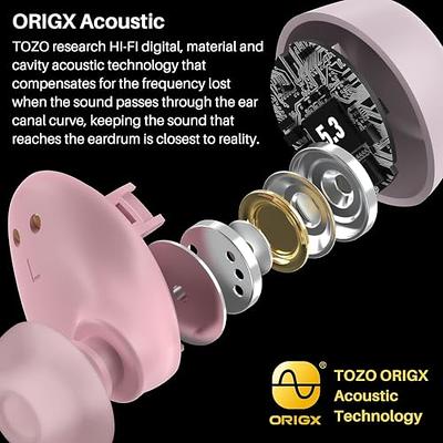 TOZO T6 Wireless Earbuds,OrigX Acoustic,Bluetooth 5.3 Version,IPX8  Waterproof - Black