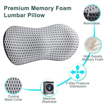 KingPavonini Lumbar Support Pillow for Office Chair, Grey