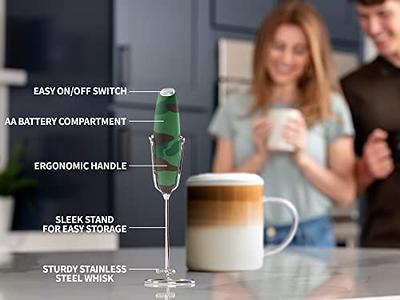 Zulay Kitchen Powerful Milk Frother Handheld - Drink Mixer for Coffee,  Lattes, Cappuccinos, Matcha - Mini Milk Frother and Foamer Whisk - Electric