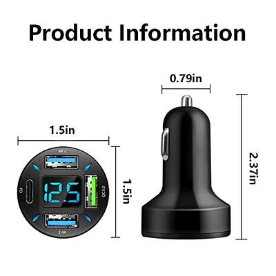 1pc 12V USB Outlet, Dual Quick Charge 3.0 12V Socket USB Charger and PD  Type-C (