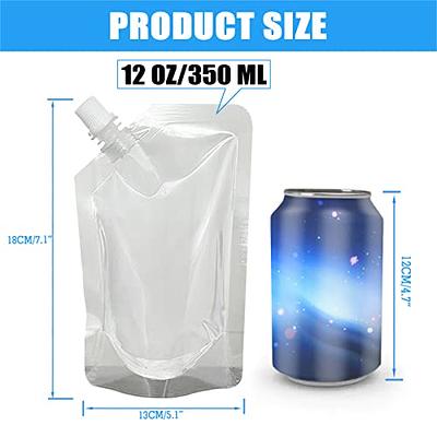 100 Pcs Plastic Flasks,8 Oz Drink Pouches Bulk,Concealable and Reusable  Drink Pouches for Travel