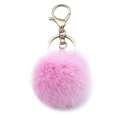 Unpafcxddyig Pom Pom Keychain Artificial Fur Puff Ball Keychains