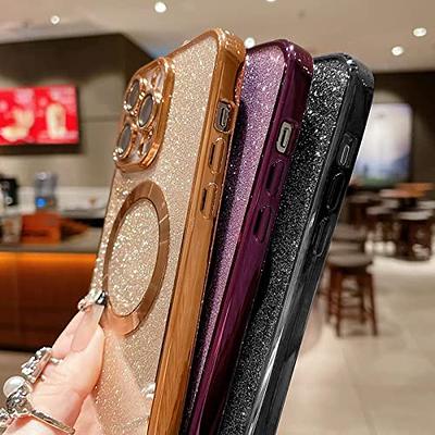 MGQILING Compatible with iPhone 12 Pro Max Magnetic Glitter Case, Luxury  Plating Cute Bling Clear Phone Case, Compatible with MagSafe for Women  Girls