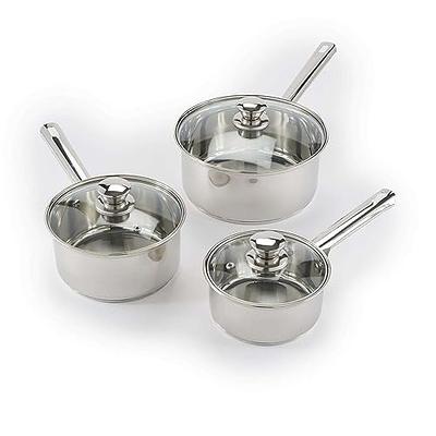 JTSQ Sauce Pan Set - Stainless Steel Kitchen Cookware with Lids