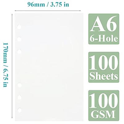 A6 Blank Refill Paper, 100 Sheets/200 Pages Loose Leaf Paper for Filofax  Personal Binders, 6 Holes Punched, 100gsm Blank White Pages, 3.75'' x  6.75'' - Yahoo Shopping