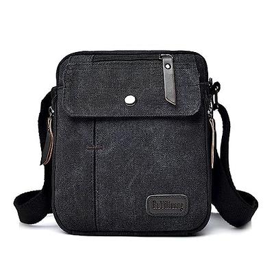 Shoulder Bag For Men,canvas Messenger Bag Small Multi Pocket