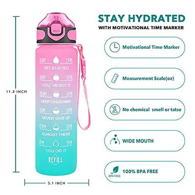 Enerbone 32 Oz Water Bottle with Strap Sleeve, Durable Water Bottle with  Times t