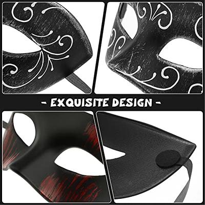 HyperFun Mens Masquerade Mask Phantom of The Opera Half Face Mask with Bowtie, Vintage Venetian Masks for Costume Party