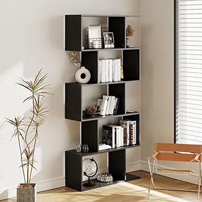 Tangkula 2-tier Free Standing S-shaped Bookcase Multifunctional