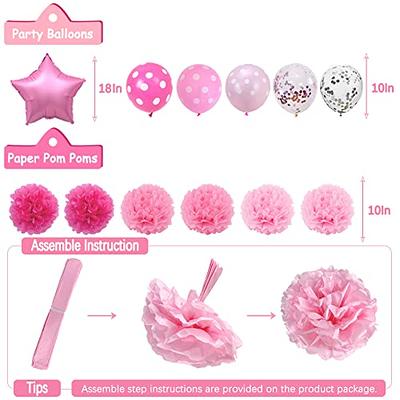 Rose Pink Birthday Party Streamers Decorations Hanging Paper Polka