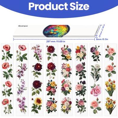 Watercolor Flower Stickers for Scrapbooking, 64pcs 3 Transparent