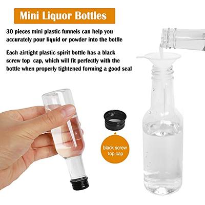 12 Mini Liquor Bottles Small 50ml Mini Empty Plastic Mini Alcohol Bottle  Shots Caps black, Gold, White 