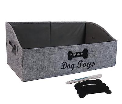 Mindspace Dog Toy Bin with Lid - Dog Toy Box Organizer for Dog Toy Storage - Collapsible Storage Box, Dog Toy Basket - Foldable Storage Bin for Dog