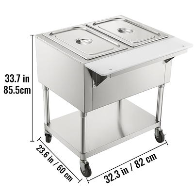 VEVOR Commercial Electric Food Warmer 5 Pot Steam Table Food Warmer 18  Quart/Pan with Lids with 7 Inch Cutting Board Food Grade Stainless Steel  Steam