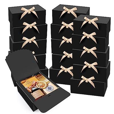Square Gift Boxes with Lids Set of 4 Black Gift Box Assorted Sizes Nesting  Gift Boxes for Presents Birthday Bridesmaid Wedding Valentines Christmas