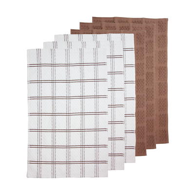 Sloppy Chef Premier Kitchen Towels (Pack of 6),15x25 in, Striped Popcorn  Pattern, Brown & White, Cotton - Yahoo Shopping