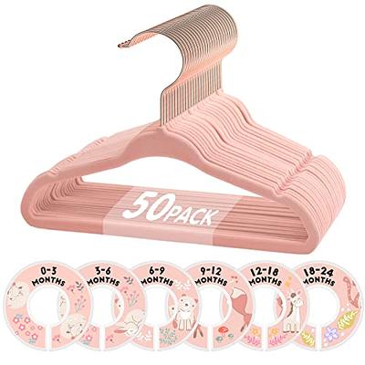 Kids Velvet Hangers, VIS'V 11 Inch Pink Non-Slip Baby Clothes