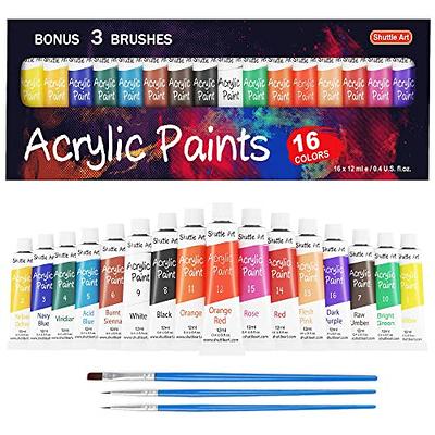 Metallic Acrylic Paint Set 18 Colors Metallic Paints Non Toxic for Artists  Beginners Painting on Rocks Crafts Canvas Wood Fabric, Rich Pigment & No