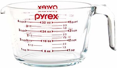 VTG. PYREX - 2 CUP 1 PT 16 OZ 500 ML - GLASS MEASURING CUP RED