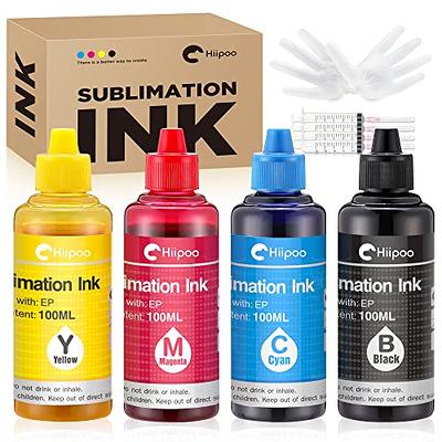 Hiipoo Sublimation Ink Refilled Bottles Work with WF7710 ET2760