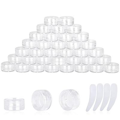 6 Pack Plastic Pot Jars Round Clear Leak Proof Plastic Cosmetic Container  Jars with Lid for Travel Storage Make Up, Eye Shadow, Nails, Paint, Jewelry