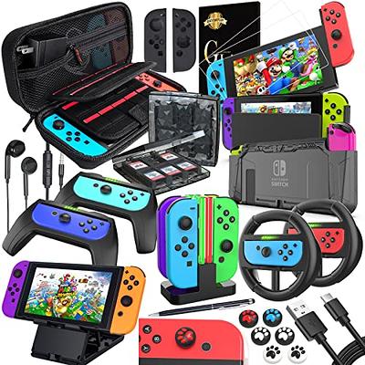 Accessories Bundle for Nintendo Switch OLED Model(2021): Super Kit with  Carrying Case, Screen Protector, Steering Wheels, Joycon Grips, Charging  Dock