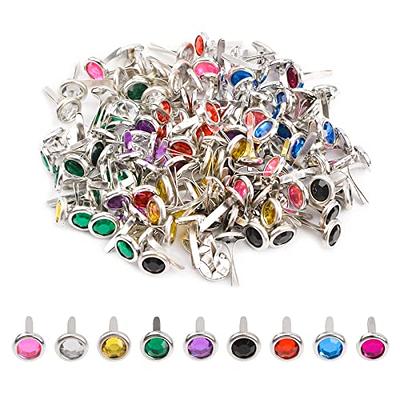 Metal Paper Fasteners Split Pins Pastel, 8 x 12mm Silver Mini Round Brads  for Art Crafting Scrapbooking DIY Decoration, 300 Pcs 