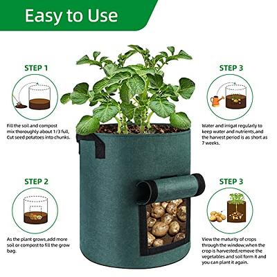 7 Gallon Planting Growing Bags-6 Packs, Plant Grow Pots For Potato