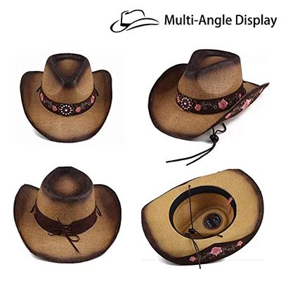 Classic Felt Wide Brim Western Cowboy & Cowgirl Hat with Buckle for Women and Men