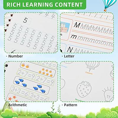 4 Pc Grooved Handwriting Book Practice, Kids Writing with Auto