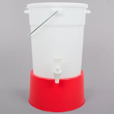 Choice Round 6 Gallon White Beverage Dispenser with White Base