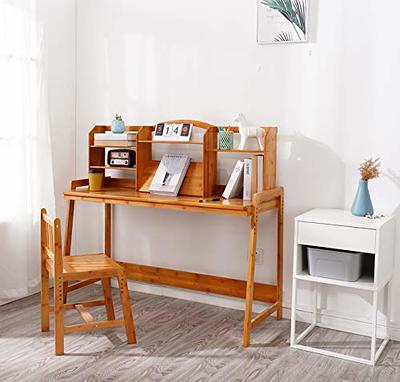 BALANBO Kids Table Kids Desk and Chair Set with Drawer and Bookshelf Wooden  Children's Media Desk Student's Study Computer Workstation and Writing