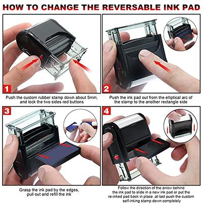 Promot Self Inking Personalized Stamp - Up to 5 Lines of Personalized Text, Custom Address Stamp, Office Stamps, Customizable Rubber Stamp, Name