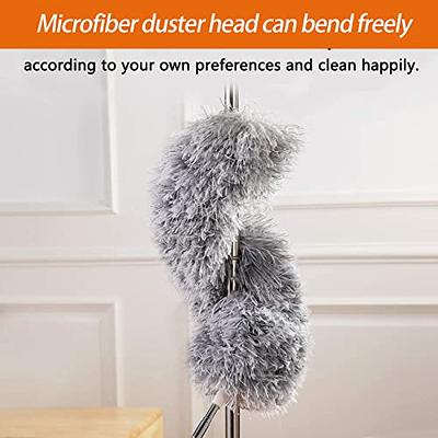 YVYV Microfiber Feather Duster 4PCS - Extendable & Bendable Dusters with  Long Extension Pole, Washable Lightweight Dusters for Cleaning Ceiling Fan