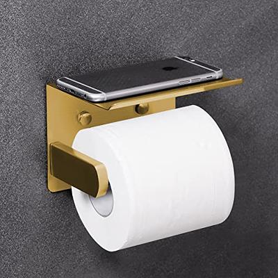 Homusthave Marble Toilet Paper Holder with Shelf, Toilet Paper Roll Holder  Screw Wall Mount, Stainless Steel Tissue Roll Holder with Storage for  Bathroom Washroom White - Yahoo Shopping