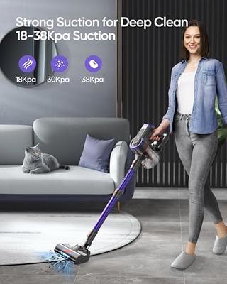 BuTure Cordless Vacuum Cleaner, 450W 33KPA Cordless Stick Vacuum, Up to 55  Mins Runtime, Anti-Winding Brush and 1.2L Large Dust Cup, Handheld Vacuum