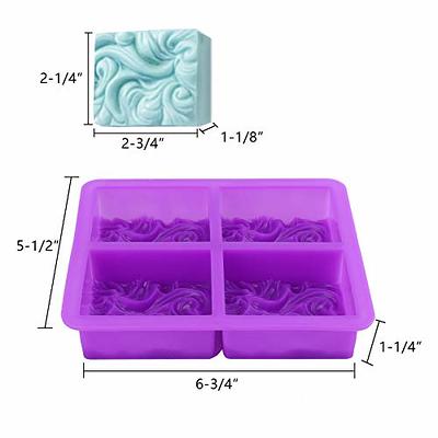 Silicone Soap Molds Set of 3, 6 Cavities Rectangle Silicone Soap Molds for Homemade Craft Soap Mold, Cake Mold, Chocolate Mold Ice Cube Trayblue & PU