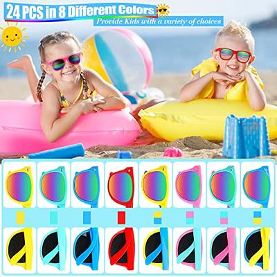 Kids Sunglasses Bulk Party Favors - 24 Pack Summer Party Supplies for Boys  Girls, Neon Party Sunglasses