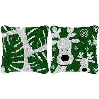 Christmas Latch Hook Pillow Kits for Adults Kids Beginner Handmade Crochet  Yarn Kits Embroidery Cushion Hook