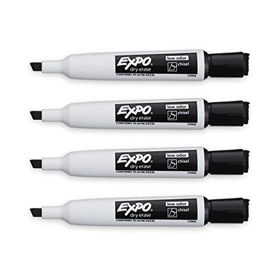 Expo 4pk Dry Erase Markers Fine Tip Black : Target