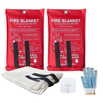 Fire Blanket For Home XL - 59 x 59 Fire Blankets Emergency For People Fire  Retardant Blanket Fire Shelter Large Suppression Fiberglass Kitchen Home