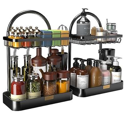 SIMPLEMADE Clear Spice Rack - 2 Pack Three-Tiered Shelf, Countertop, and  Cabinet Storage and Spice Organizer for Kitchen, Bathroom, Bedroom, and