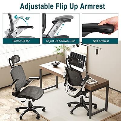 Mesh Office Chair, Ergonomic Office Chair with Adjustable Lumbar Support,  Armrest, Headrest - Tilt High Back Desk Chair with Mute Wheel for Office