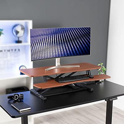 VIVO Black Height Adjustable Extra Wide 42 Stand Up Desk Converter  Workstation 